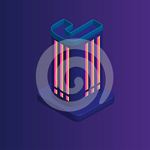 ÃÂ°sometric Flat Modern Building Vector With Letter J