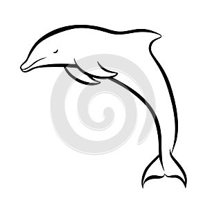 Happy dolphin sketch symbol