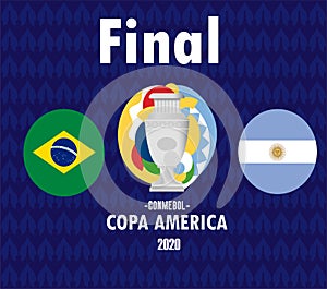 Copa America 2020 final Brazil vs Argentina flags