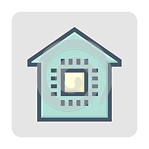 Smart home or home automation vector icon design, 48X48 pixel perfect and editable stroke
