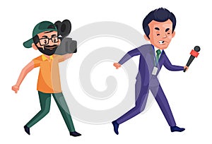 Vector Graphic Illustration of Journalist Boy