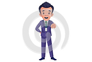 Vector Graphic Illustration of Journalist Boy