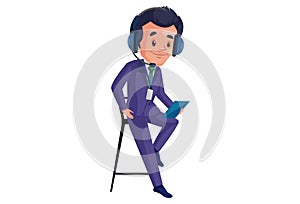Vector Graphic Illustration of Journalist Boy