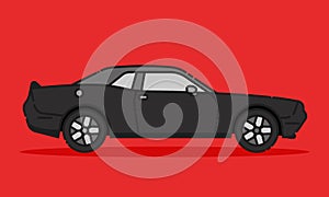 Dodge Challenger black automobile vector illustration