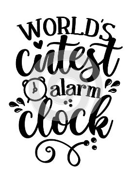 World`s cutest alarm clock - cute baby room or clothes decoration. photo