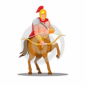 Centaur warrior archer, sagitarius character symbol illustration vector photo