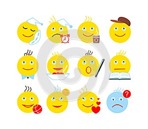 Emoticons faces. Emoticons symbols icons set