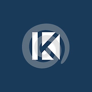 Creative simple logo design letter k in negative space