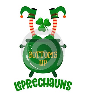 Bottoms up Leprechauns - funny St Patrick`s Day photo