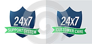 24x7  customer care vector icon. fulltime customer care photo