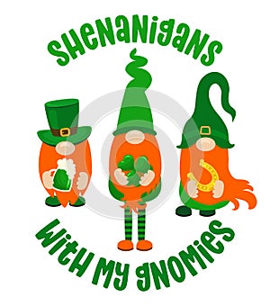 Shenanigans with my gnomies - funny St Patrick`s Day photo