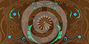 Batik textile design. consists of leaf and flower patterns