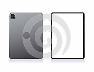 Ipad Pro Tablet concept back and front blank display mockup set realistic illustration vector