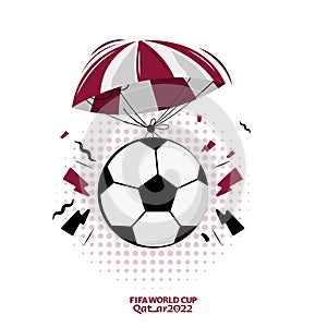 Vector illustration of a football with a parachute