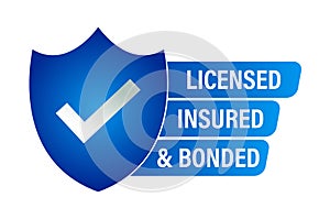 licensed, insured and bonded vector icon photo