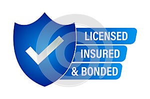 licensed, insured and bonded vector icon