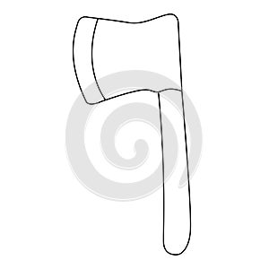 Axe outline vector on white background