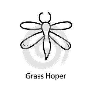 Grass Hoper vector Outline Icon Design illustration. Nature Symbol on White background EPS 10 File photo