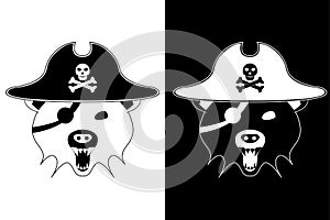 bear pirate face icon