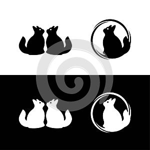 Cat animal vector logo design