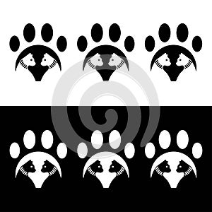 Cat animal vector logo design photo