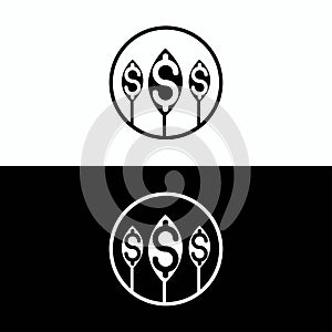 Nature doller leaf vector logo template design