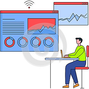 Data Analytics Illustration which can easily edit or modify