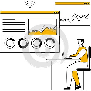 Data Analytics Illustration which can easily edit or modify