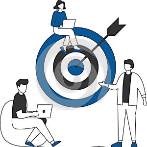 Business team achieving goal Illustration