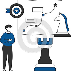 Employees making Strategy Illustration