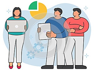 Business people working on business management analysis