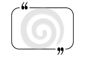 Quote Box Frame vector. Speech bubbles, quotation marks. Blank text message box for quotes symbols. Paragraph icon sign. Text info photo