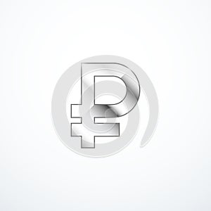Russian ruble symbol icon. Vector illustration photo
