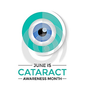 Cataract awareness month is observed every year in June. It cause by clouding on the lens of the eyes photo