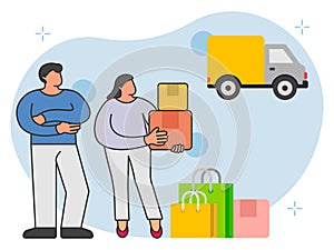 Couple doing shopping for wedding