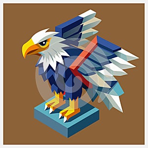 Majestic Eagle Isometric Illustrations Collection