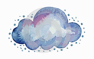 Cloud watercolor art and illustration Generative AI