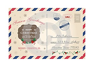 Envelope for letters for Santa Claus.