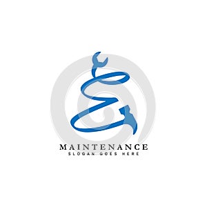 Letter E House Maintenance Logo. Alphabet E Building Construction Icon