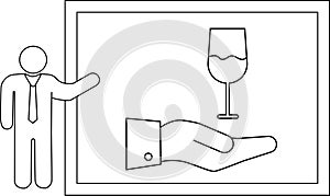 Wine Presentation Man Presenting Wine Glass on Hand