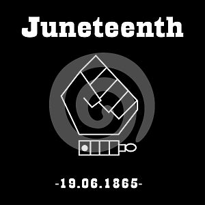 banner white and black in juneteenth photo