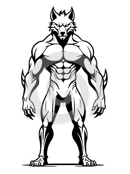 illustration of a wolf man