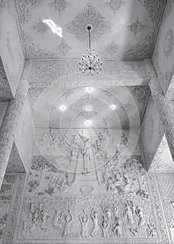 Art inside Guan Yin, Big White Buddha in Chiang Rai, Thailand