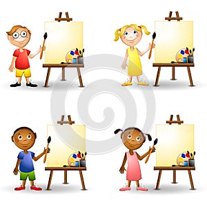 Art Kids Painting Easels