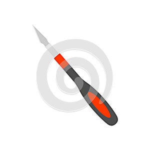 art knife or hobby knife flat design vector illustration. Detailed vector illustration of hobby and utility knife handles and