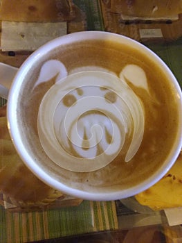 Art latte Pig Macchiato Cochino coffe cafe photo