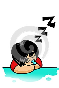 Art man sleeping cartoon