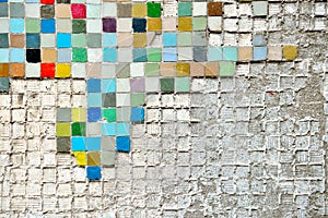 Art mosaic glass or seamless glass mosaic on the wall, glass mosaic background.