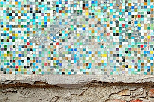 Art mosaic glass or seamless glass mosaic on the wall, glass mosaic background.