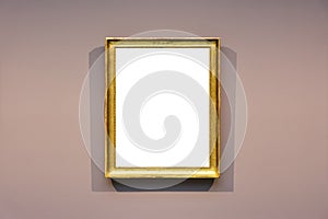 Art Museum Frame Pale Blue Wall Ornate Minimal Design White Isolated Clipping Path Template